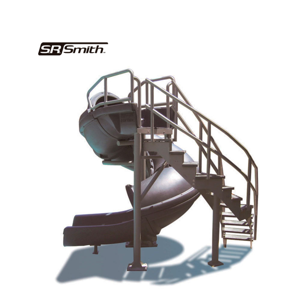 Tobogán Vortex con resbaladilla cerrada azul y escalera de caracol