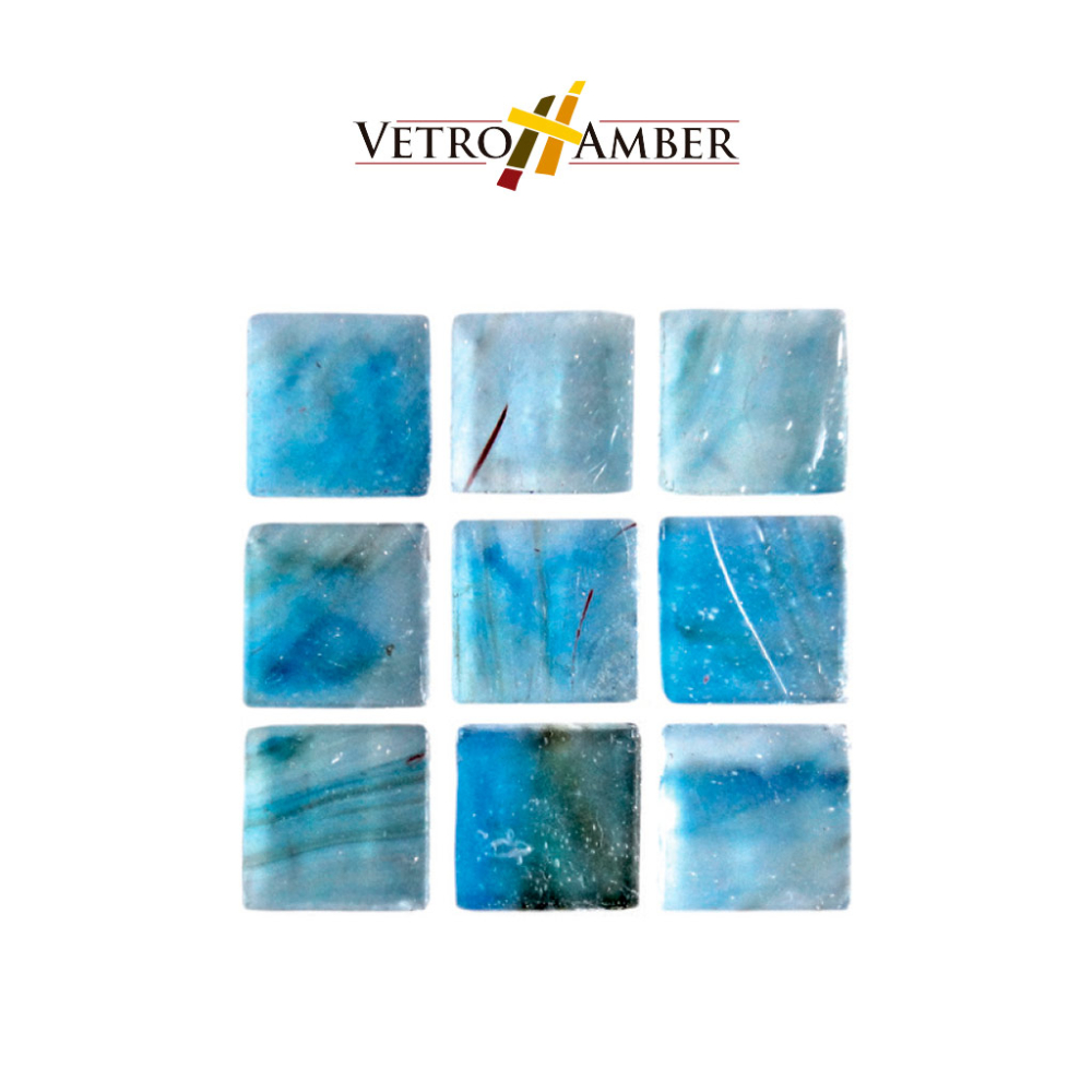 Vetro Amber 1.5x1.5cms color azul