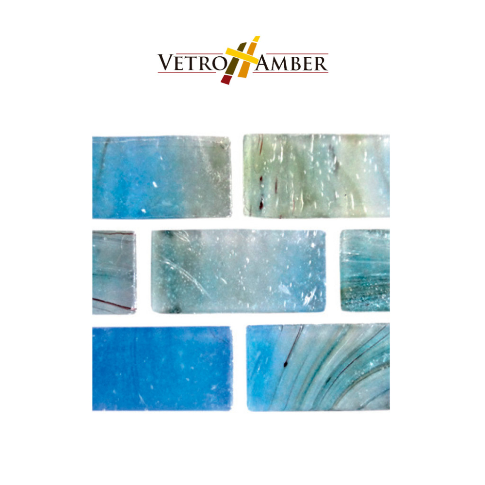 Vetro Amber 1.5x3cms color azul